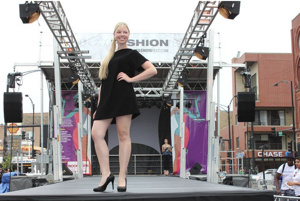 Kellsey Forest on the runway at Chicago Fashion Fest.